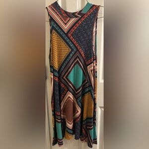 Living Doll Multicolor Geometric Dress